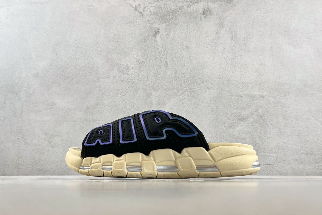 180 Nike Air More Uptempo Slide ”ridiscent'黑白 FB7802-001