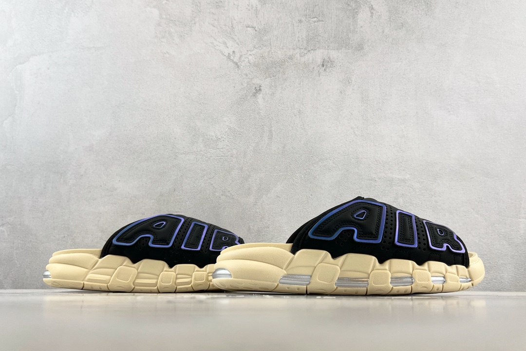 Nike Air More Uptempo Slide ”ridiscent' black and white FB7802-001