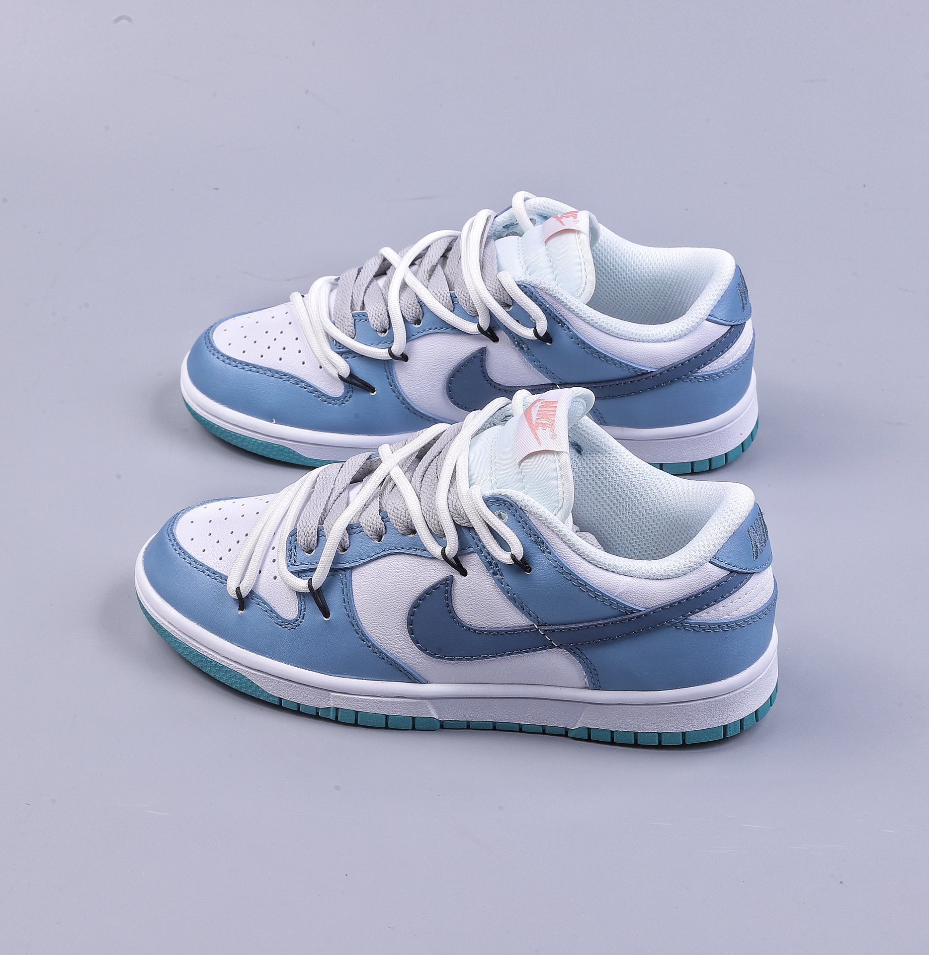 Nike SB Dunk Low ”White Teal Green” Dunk series low-top casual sports skateboard shoes ”leather gray blue white rope” FD9911-101