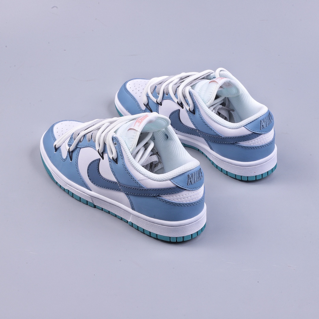 Nike SB Dunk Low ”White Teal Green” Dunk series low-top casual sports skateboard shoes ”leather gray blue white rope” FD9911-101