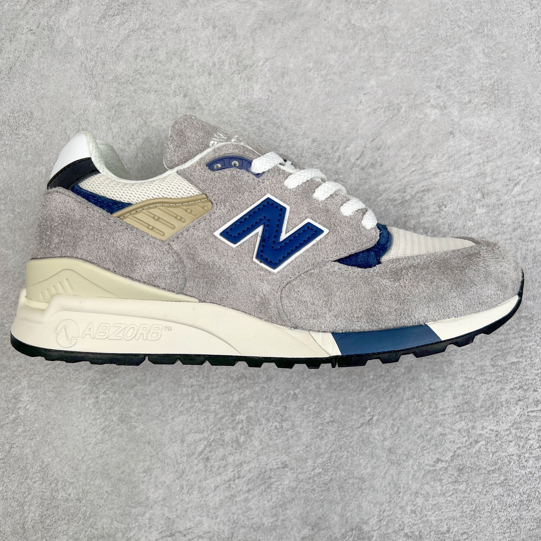 ＃K版纯原 New Balance M998 Made in USA NB新百伦高端美产血统系列经典复古休闲运动慢跑鞋 NB998 诞生于 1993 年，作为第一双使用 ABZORB 缓冲材料的鞋款，一经发售就受到大量消费者的热烈追捧，如今已经成为了历久不衰的经典代表鞋款之一。原楦原数据开发版型 以优质面料制成鞋面结构。鞋面采用经典网眼布材质，辅以绒面革覆盖，带来更加清爽舒适的穿着体验。鞋舌上标记的 \\\”998\\\” 字样增强鞋款辨识度的同时，为鞋款注入更多动人细节。鞋款采用 ABZORB 缓冲材料的中底，通过缓冲和压缩阻力相结合来吸收冲击，稳定性高，不易打滑，助你畅享舒适有型的运动体验。采用猪巴革组合网织鞋面材质 后跟嵌入TPU装饰条稳固 升级原装5层独立私模 尺码：36 36.5 37 38 39.5 40 40.5 41.5 42 42.5 43 44 44.5 45-选品中心