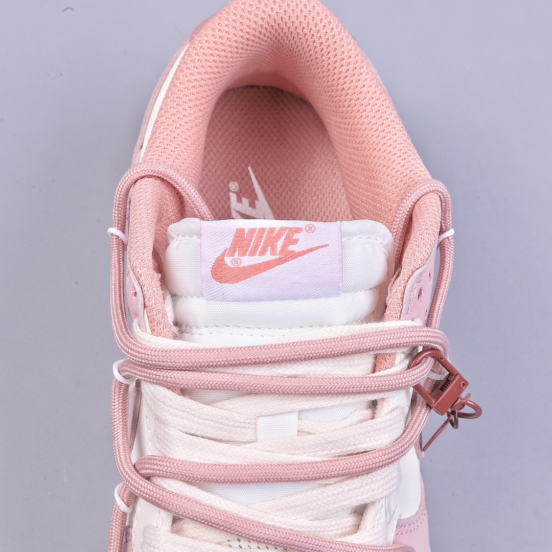 OW Custom K13 Nk Dunk Low ESS Custom Edition Rose Pink Retro Sweetheart Strap Low Top Casual Shoes DD1503-118