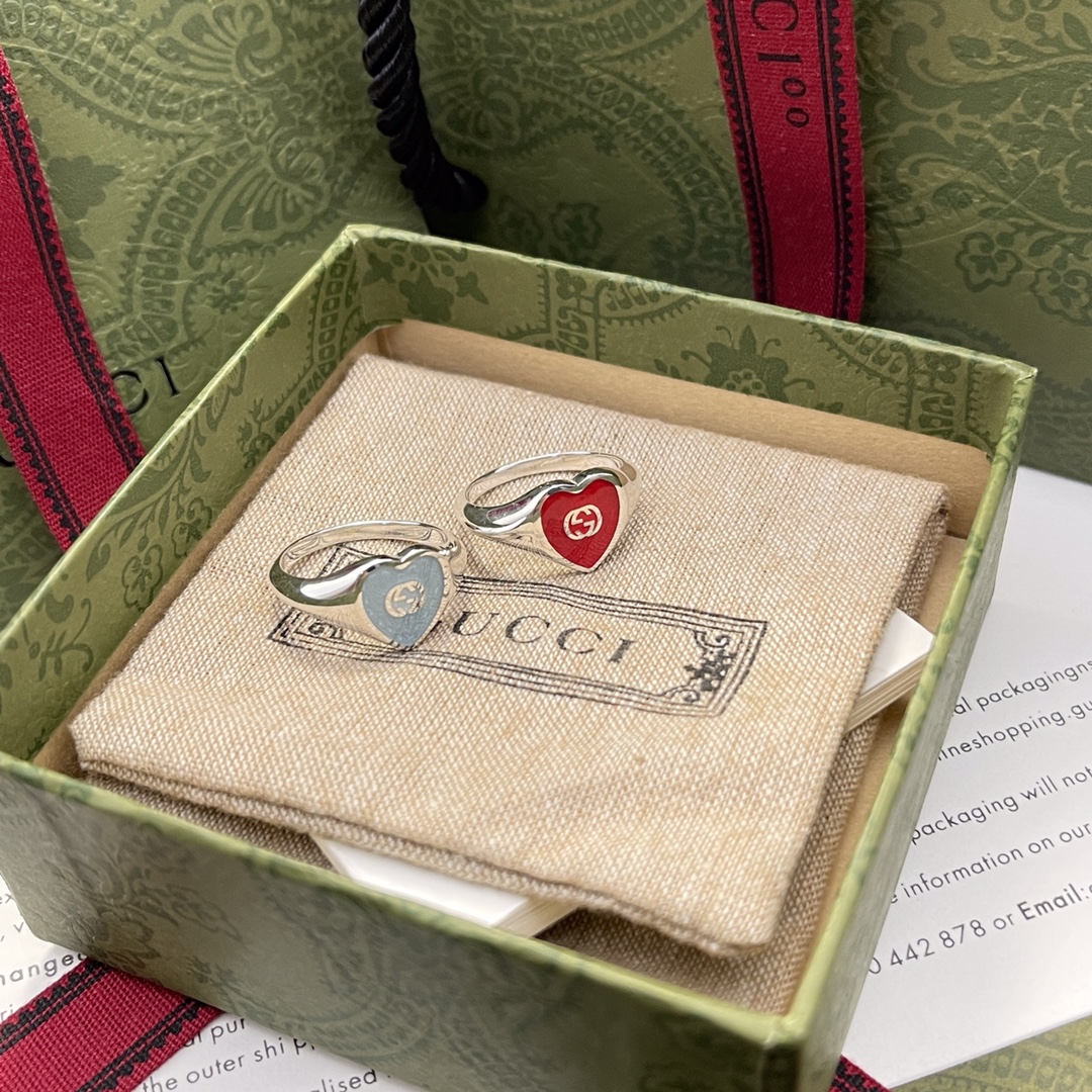 Gucci Gioielleria Anello Blu Rosso