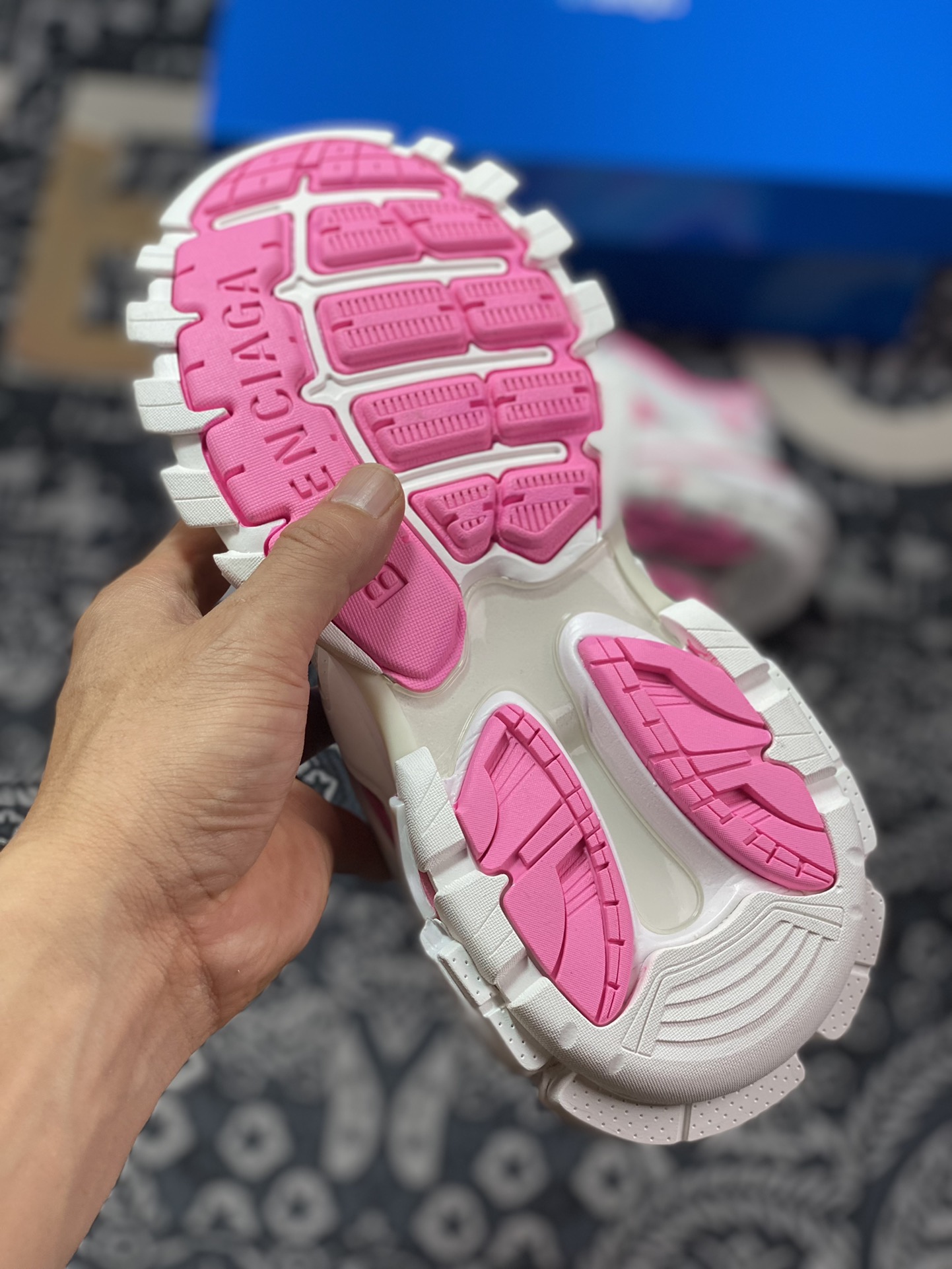 Adidas x BALENCIAGA Track Forum Trainers 3.0 hybrid sneakers ”White Light Gray Barbie Pink Clover” 741106 W3CZ1 9050