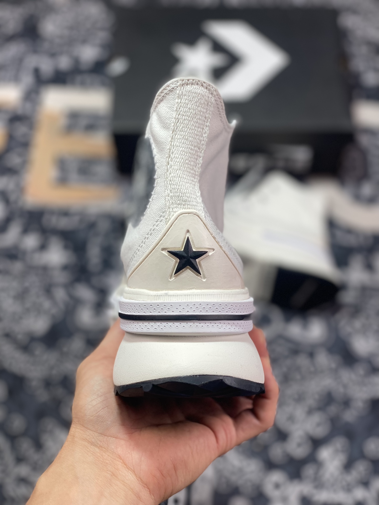 Converse Run Star Legacy stitching thick-soled sandwich panda color heightening canvas shoes