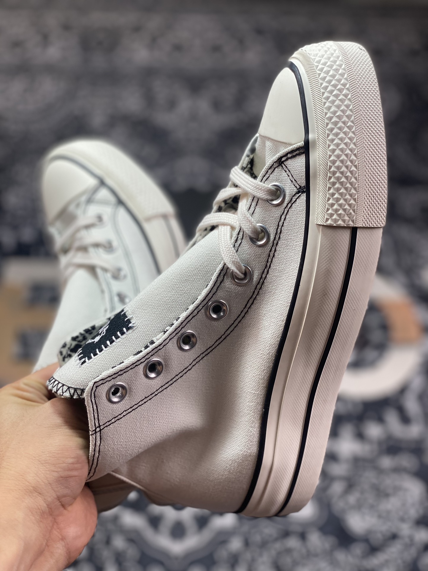 Open Converse All Star Lift Black and White Panda Official Black and White Thick-soled Casual Canvas Shoes