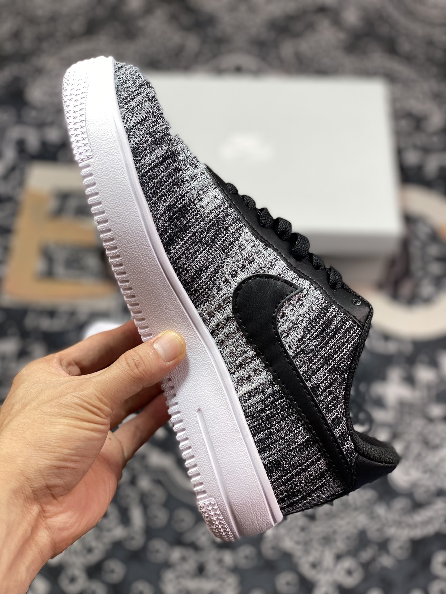 200  Nike Air Force 1 Low Flyknit”White/Black/Oreo“2.0代空军一号慢跑鞋“针织黑白白奥利奥”AV3042-001