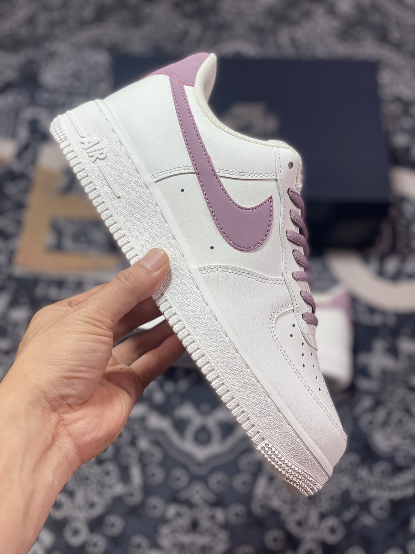 Nike Air Force 1'07 Low”White/Berry Purple 3M” Air Force One Classic Low-Top Sneakers ”Leather White Berry Purple Reflective Hooks” CQ5059-228