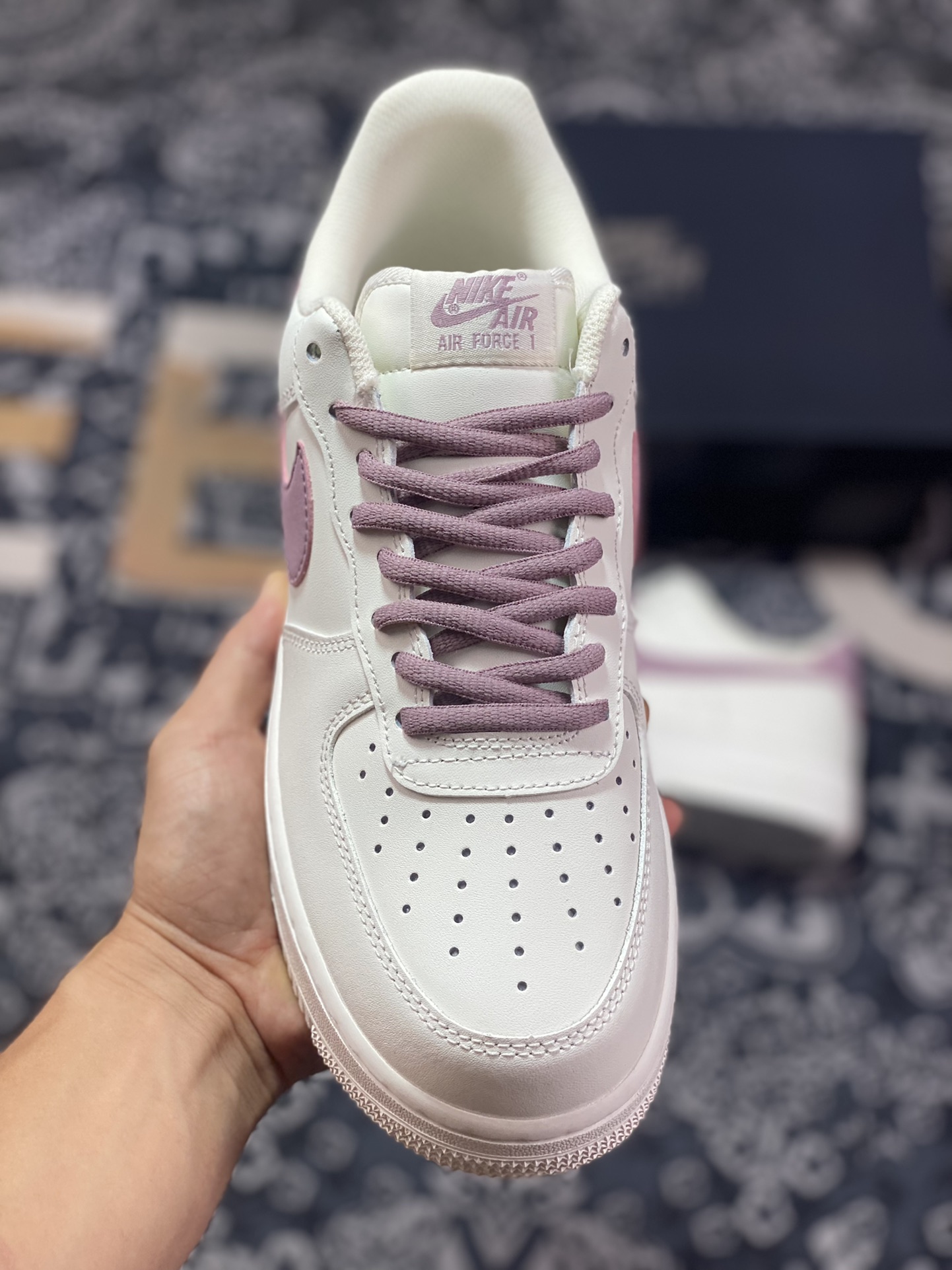 Nike Air Force 1'07 Low”White/Berry Purple 3M” Air Force One Classic Low-Top Sneakers ”Leather White Berry Purple Reflective Hooks” CQ5059-228