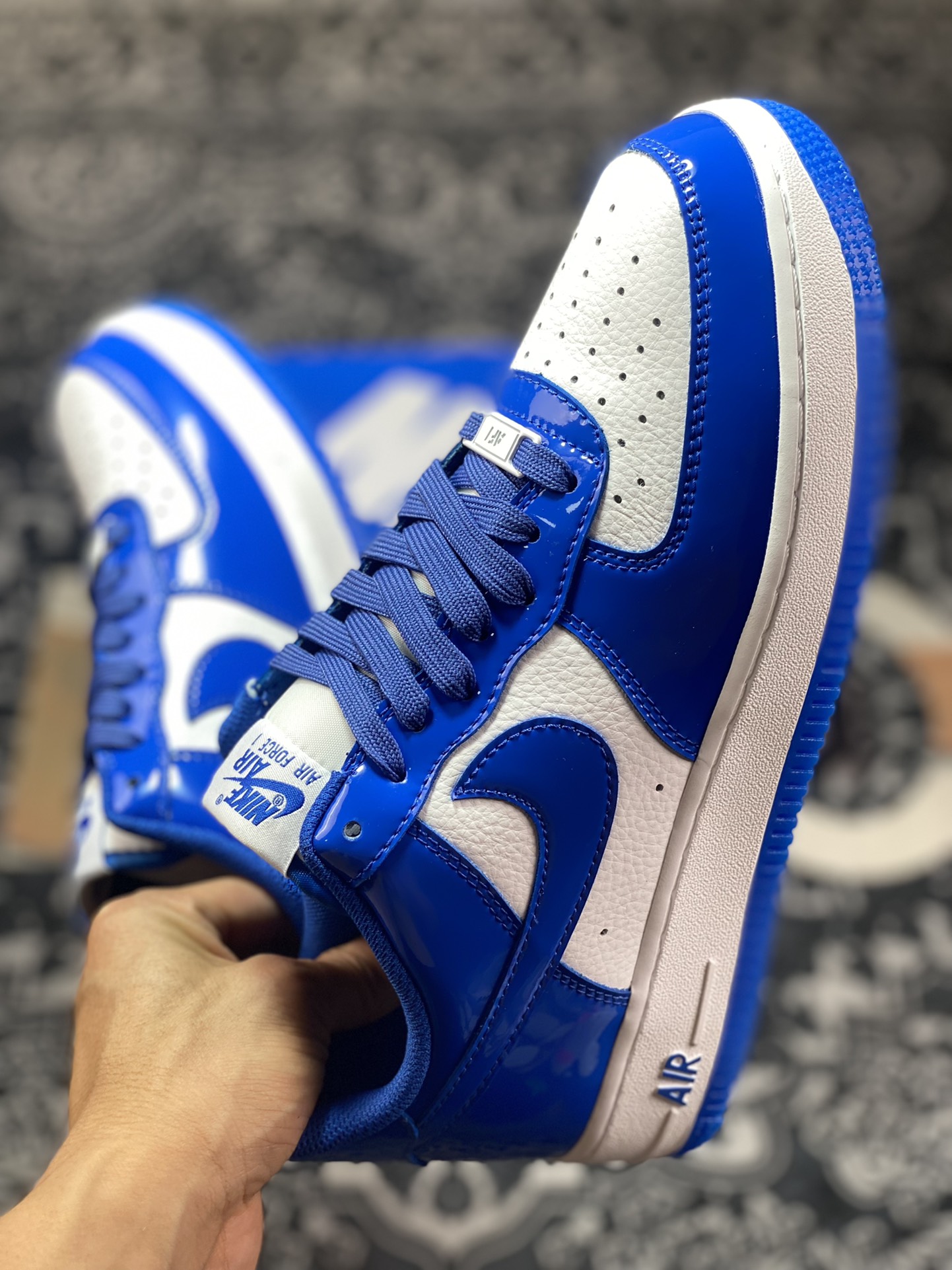 Nike Air Force 1'07 Low ”Royal Blue/White” Air Force One series classic low-top sneakers ”Patent Leather Royal Blue and White” HP3656-555