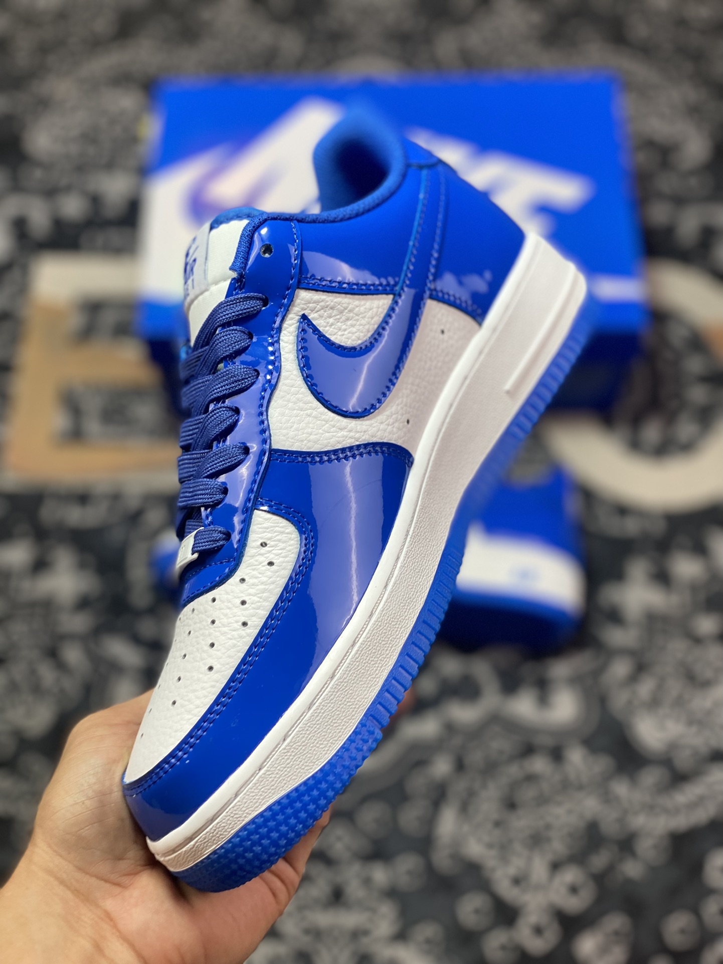 Nike Air Force 1'07 Low ”Royal Blue/White” Air Force One series classic low-top sneakers ”Patent Leather Royal Blue and White” HP3656-555