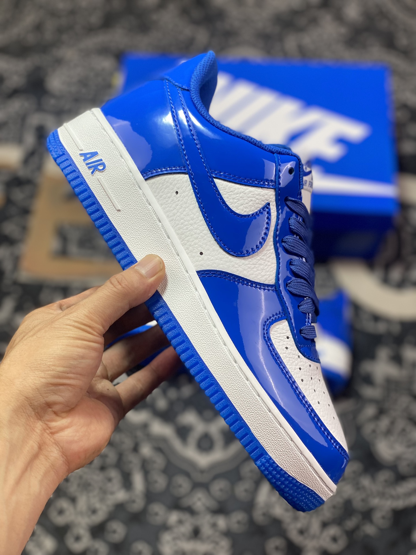 Nike Air Force 1'07 Low ”Royal Blue/White” Air Force One series classic low-top sneakers ”Patent Leather Royal Blue and White” HP3656-555