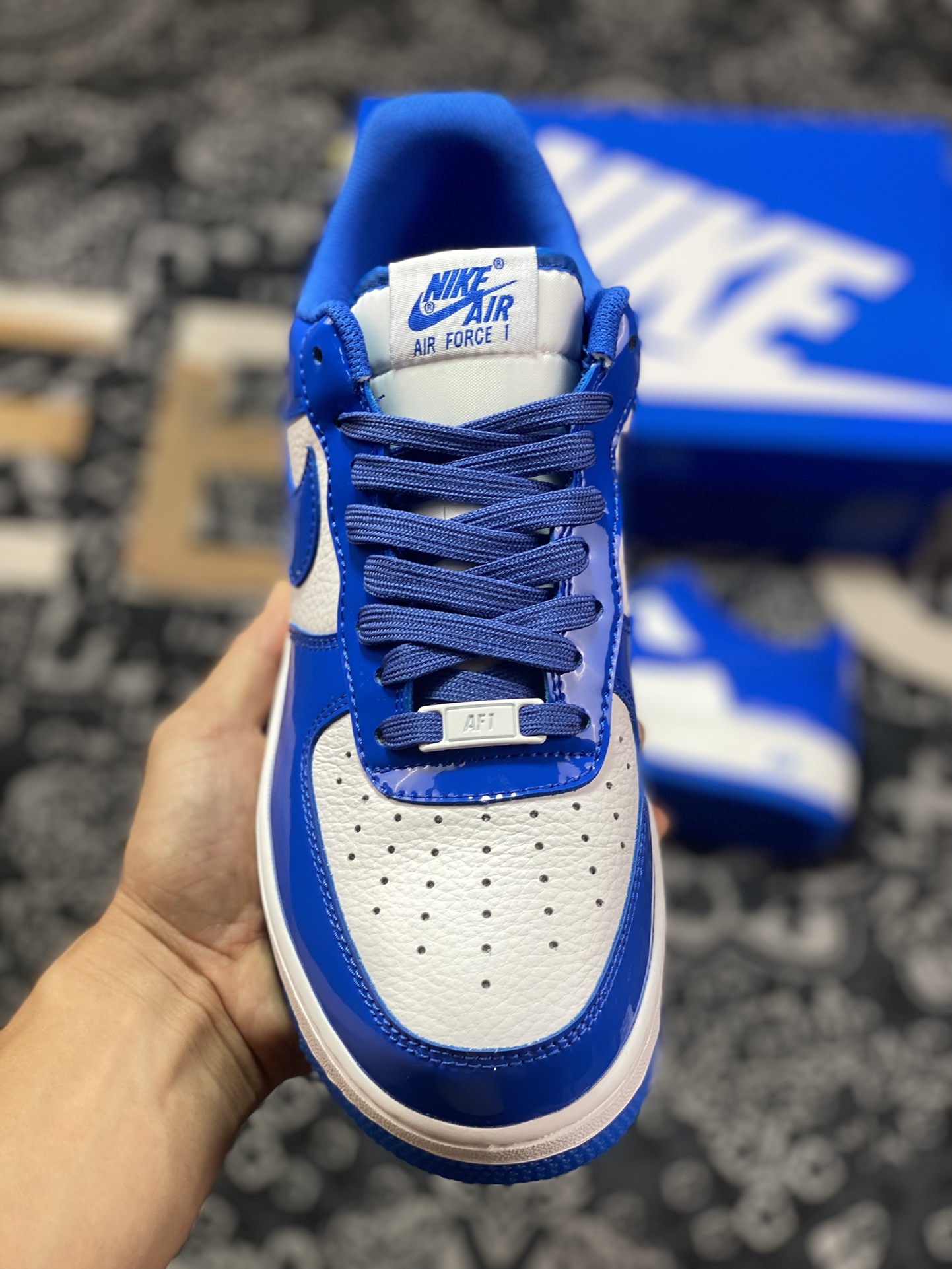 Nike Air Force 1'07 Low ”Royal Blue/White” Air Force One series classic low-top sneakers ”Patent Leather Royal Blue and White” HP3656-555