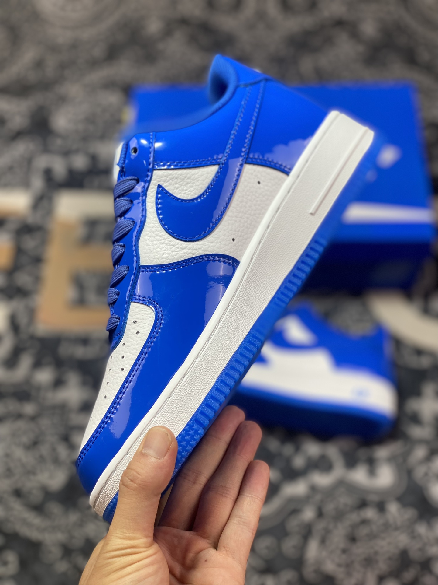 Nike Air Force 1'07 Low ”Royal Blue/White” Air Force One series classic low-top sneakers ”Patent Leather Royal Blue and White” HP3656-555