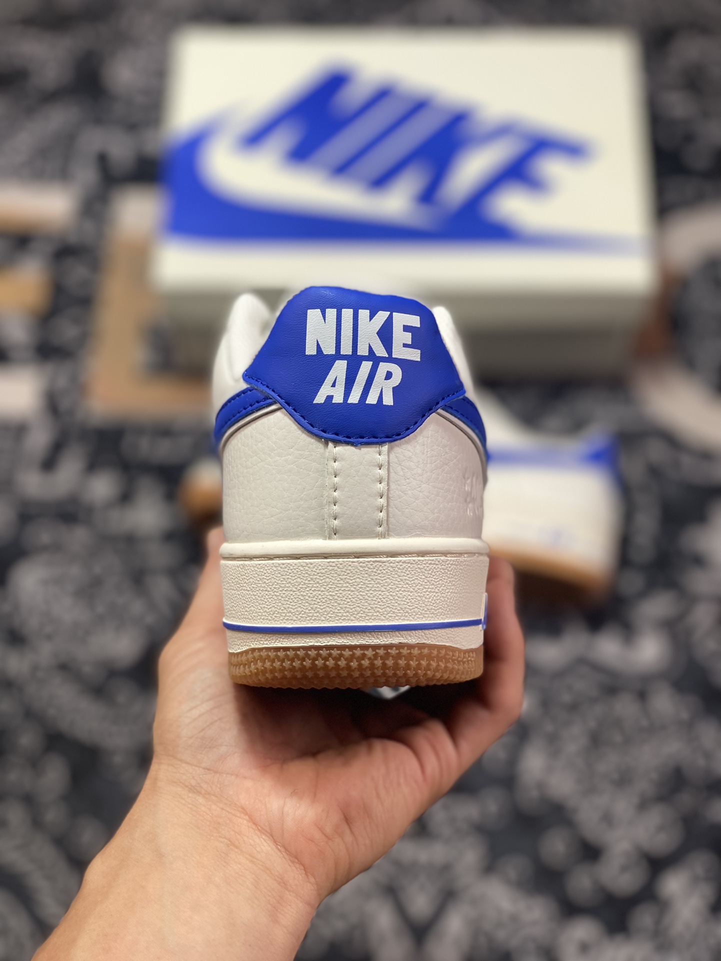 Nike Air Force 1'07 Low”Beige/Royal Blue/Gum” Air Force One classic low-top sneakers ”Leather off-white royal blue hook” WA0531-302