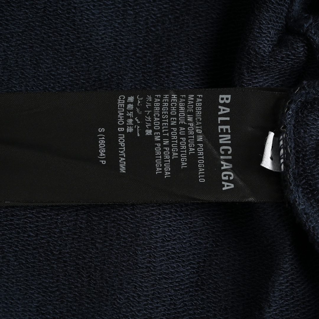 Balenciaga/巴黎世家 23Fw 美纹纸胶带水洗破坏连帽卫衣