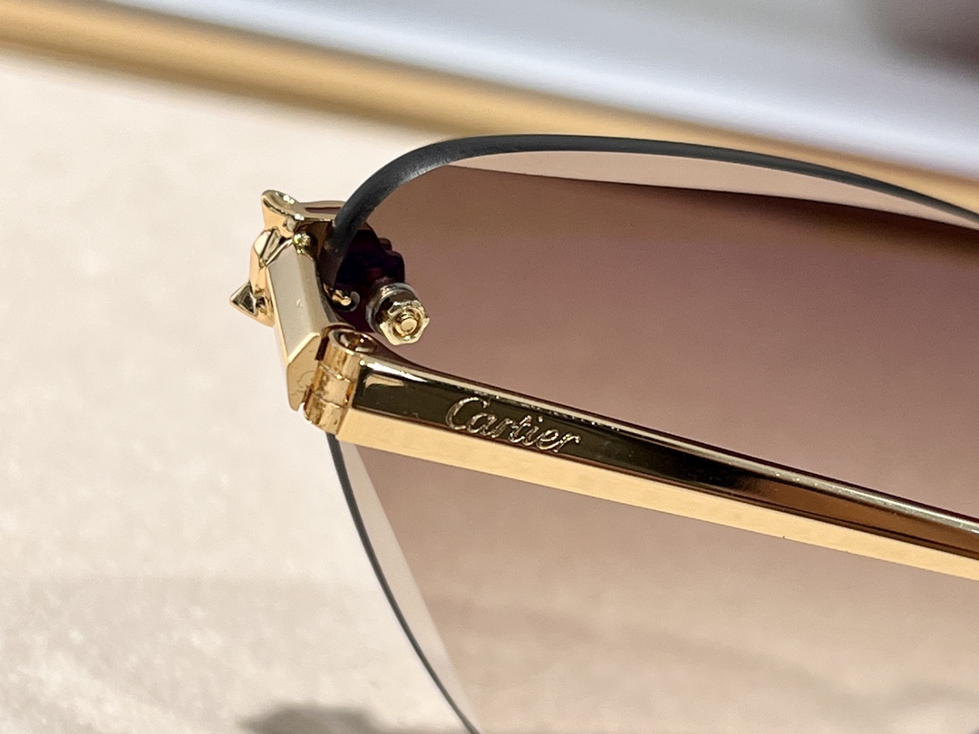  钻石切割工艺 💎经典豹子头
Cartier金灿灿镀金
CT0399S
size：62口15-145✔️