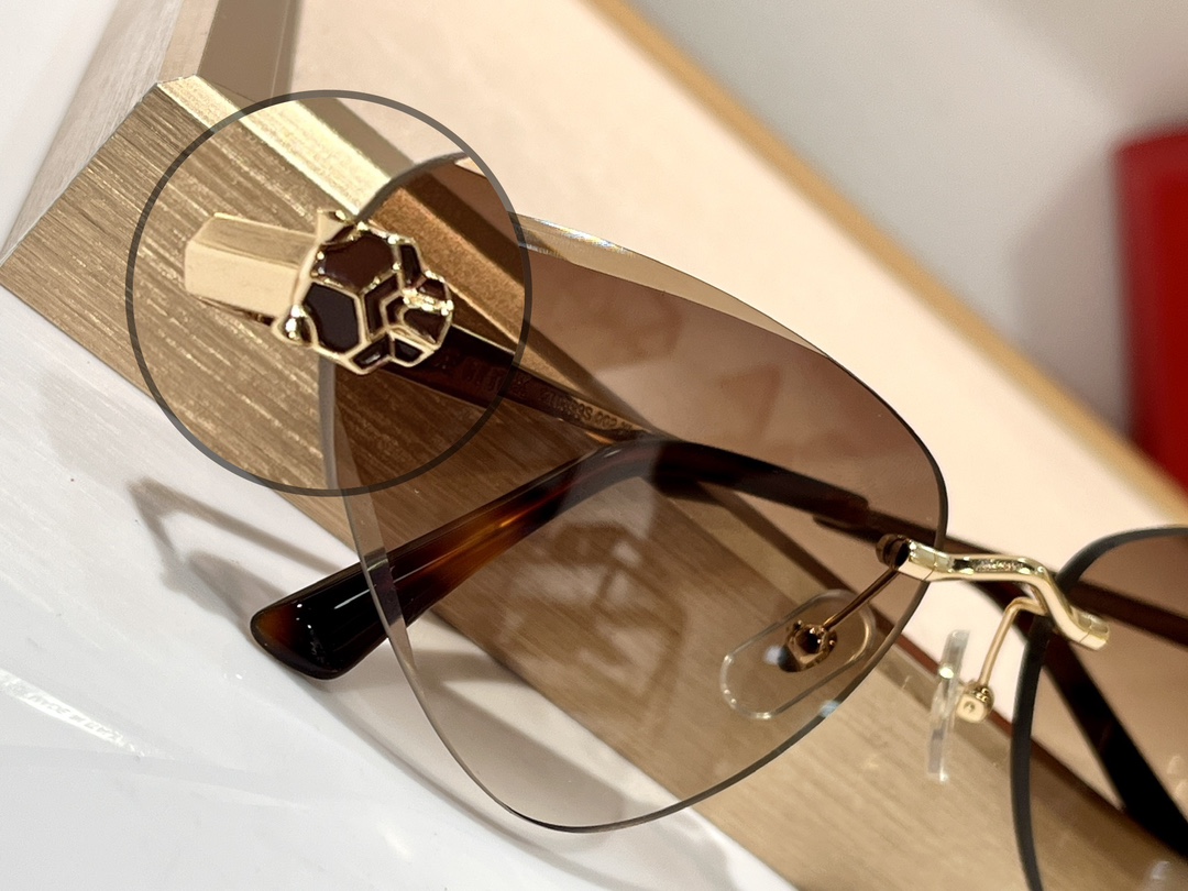  钻石切割工艺 💎经典豹子头
Cartier金灿灿镀金
CT0399S
size：62口15-145✔️