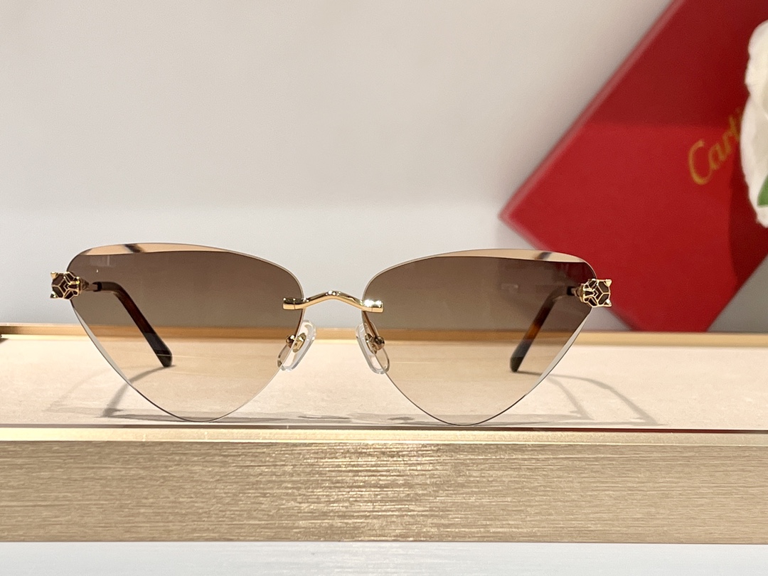  钻石切割工艺 💎经典豹子头
Cartier金灿灿镀金
CT0399S
size：62口15-145✔️