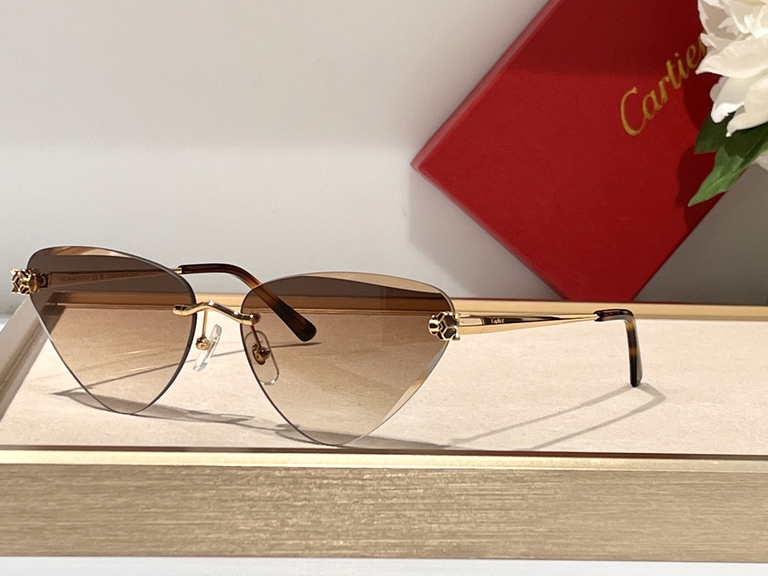  钻石切割工艺 💎经典豹子头
Cartier金灿灿镀金
CT0399S
size：62口15-145✔️