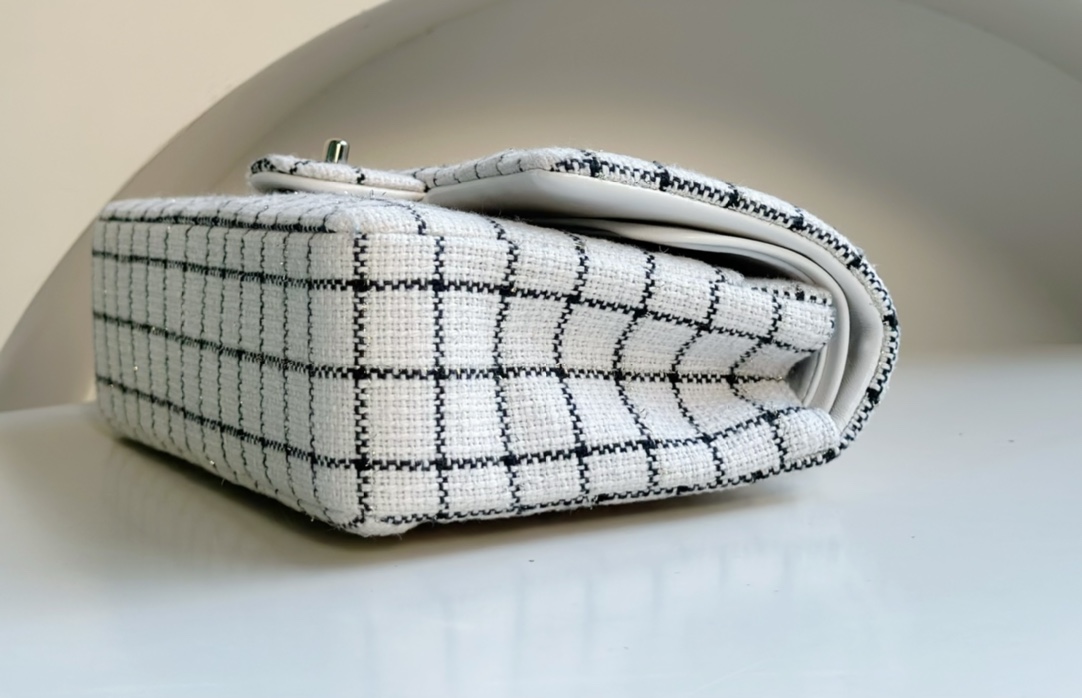 CHANEL 23P handmade plaid cloth bag CF. Limited edition, hard to come by. Very popular with celebrities and bloggers. Can be worn on one shoulder