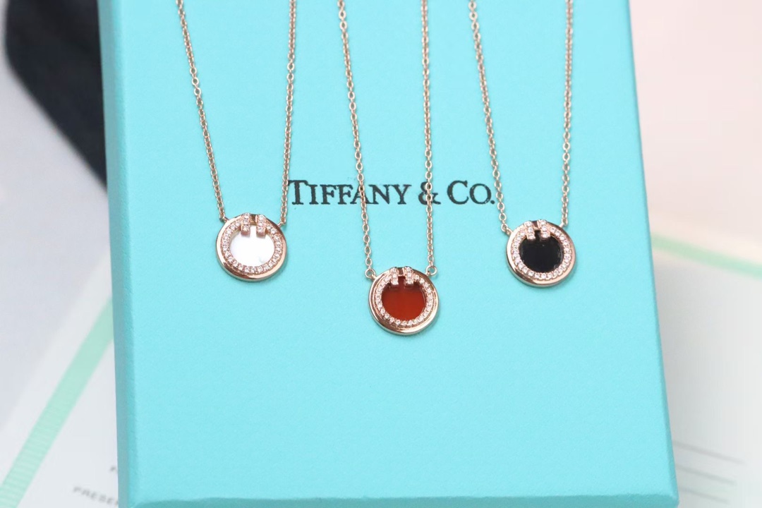 Tiffany & Co. Tiffany&Co. 满钻双T圆形锁骨项链 925银