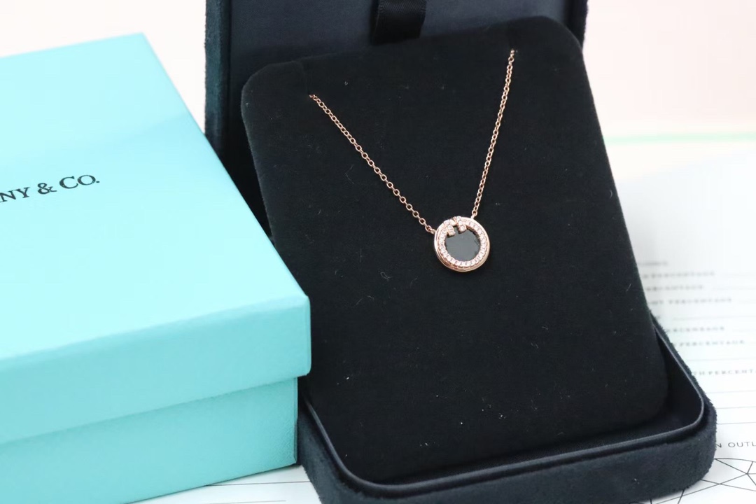 Tiffany & Co. Tiffany&Co. 满钻双T圆形锁骨项链 925银