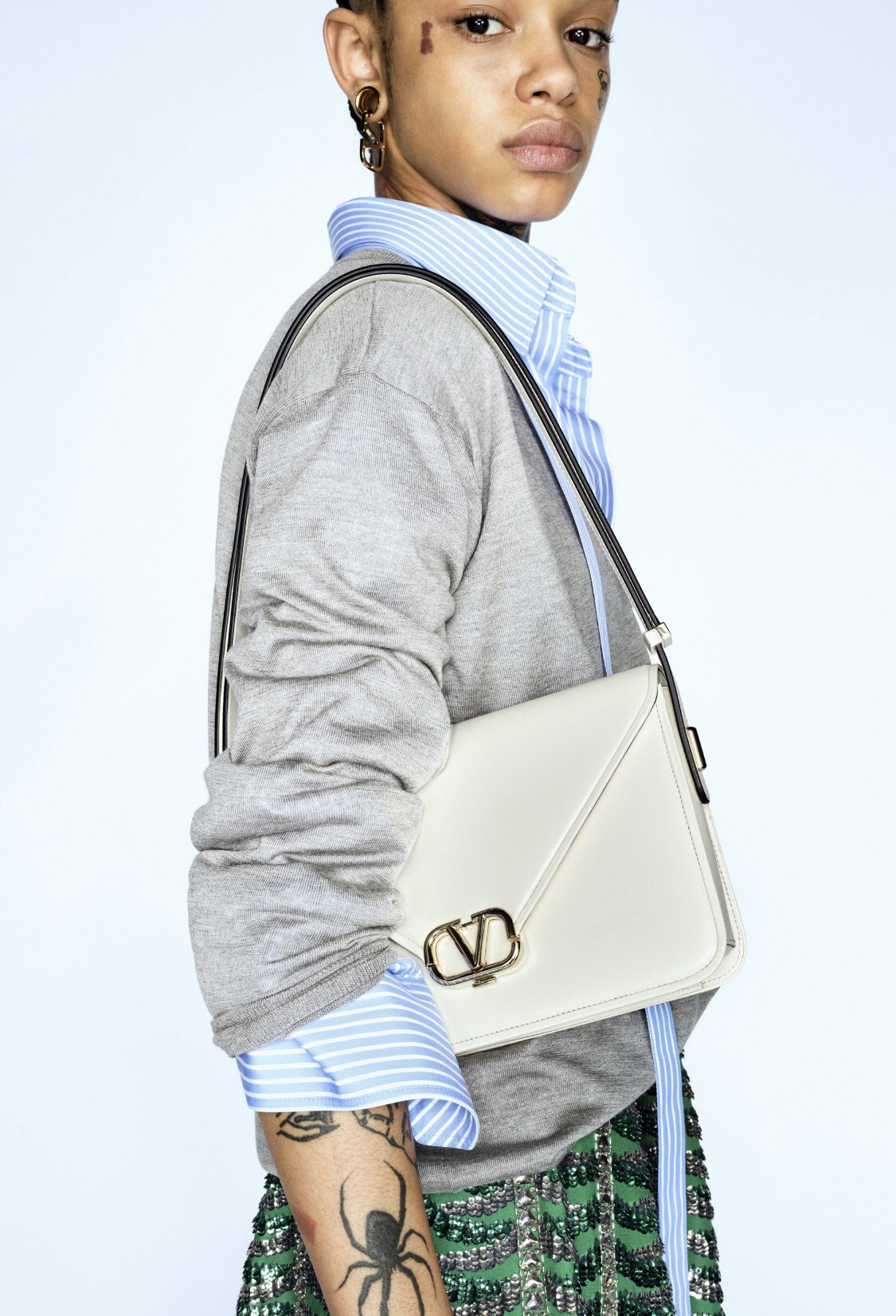 Valentino Bags Handbags Platinum Calfskin Cowhide Ava