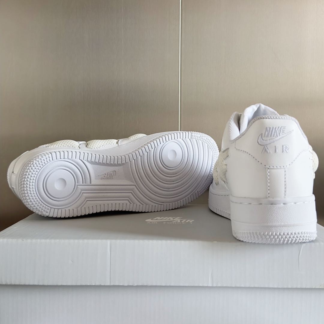 Handmade Zirconium Nike Air Force 1 Bone Shoes with Thick Soles - 图片 9