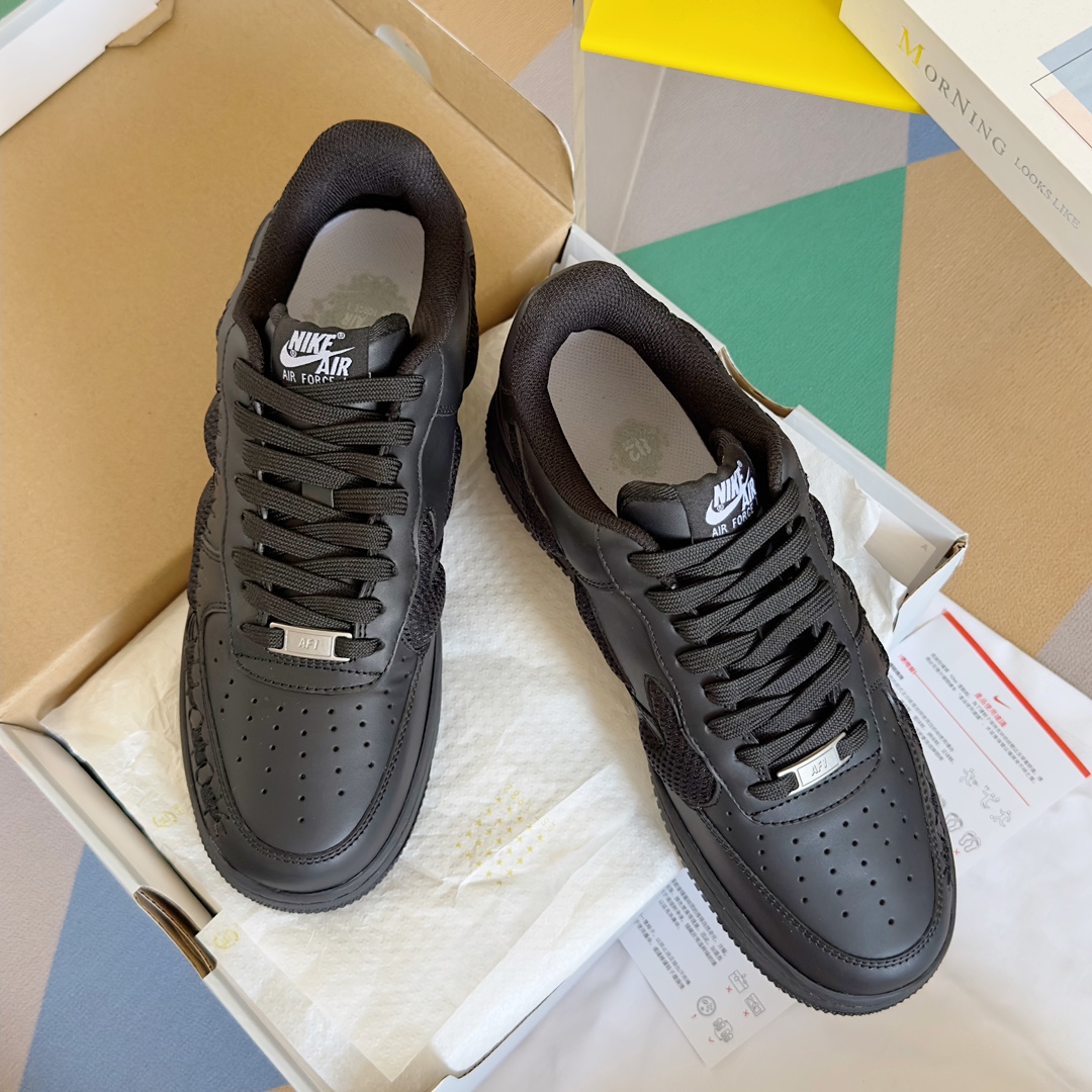 Handmade Zirconium Nike Air Force 1 Bone Shoes with Unique Design