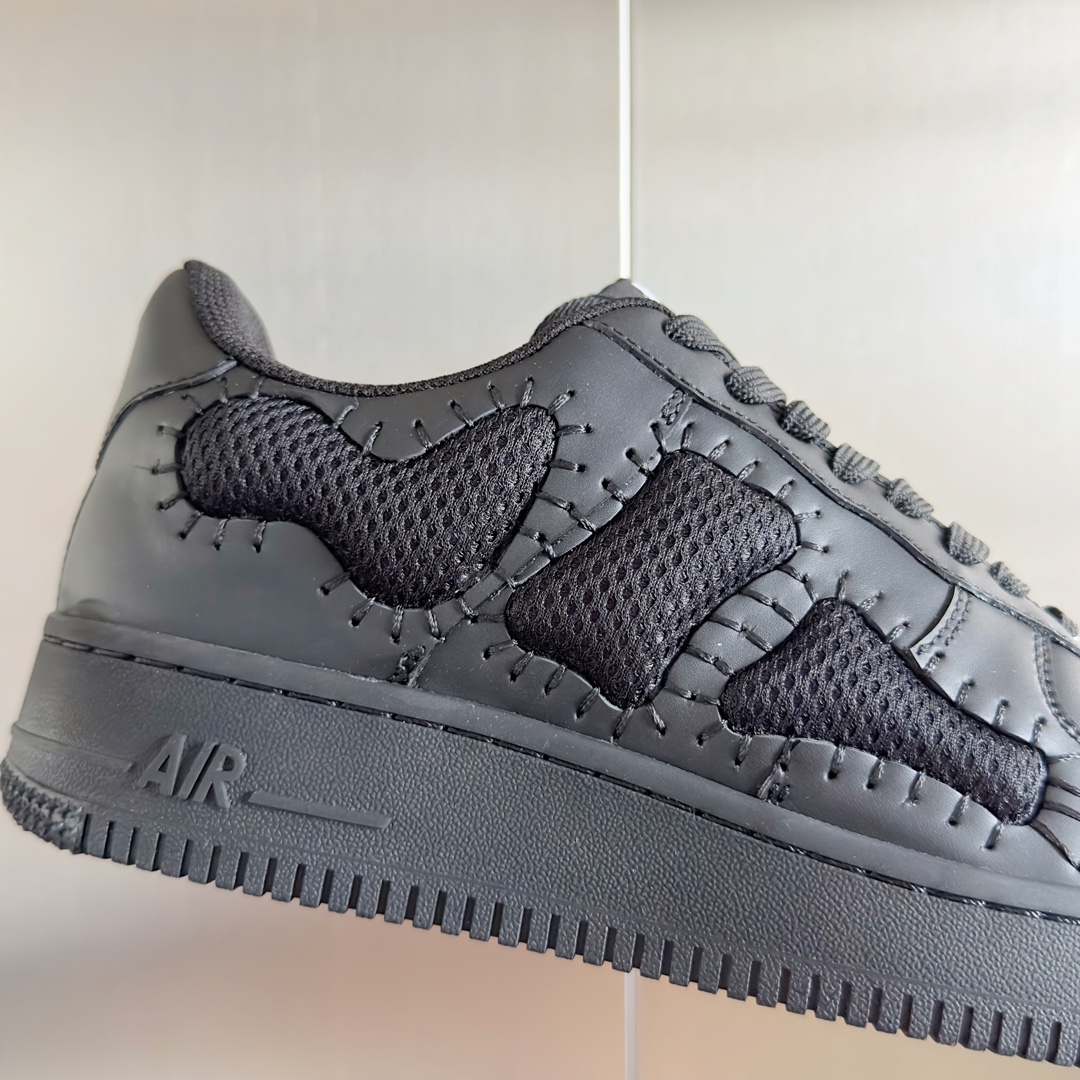 Handmade Zirconium Nike Air Force 1 Bone Shoes with Unique Design - 图片 8