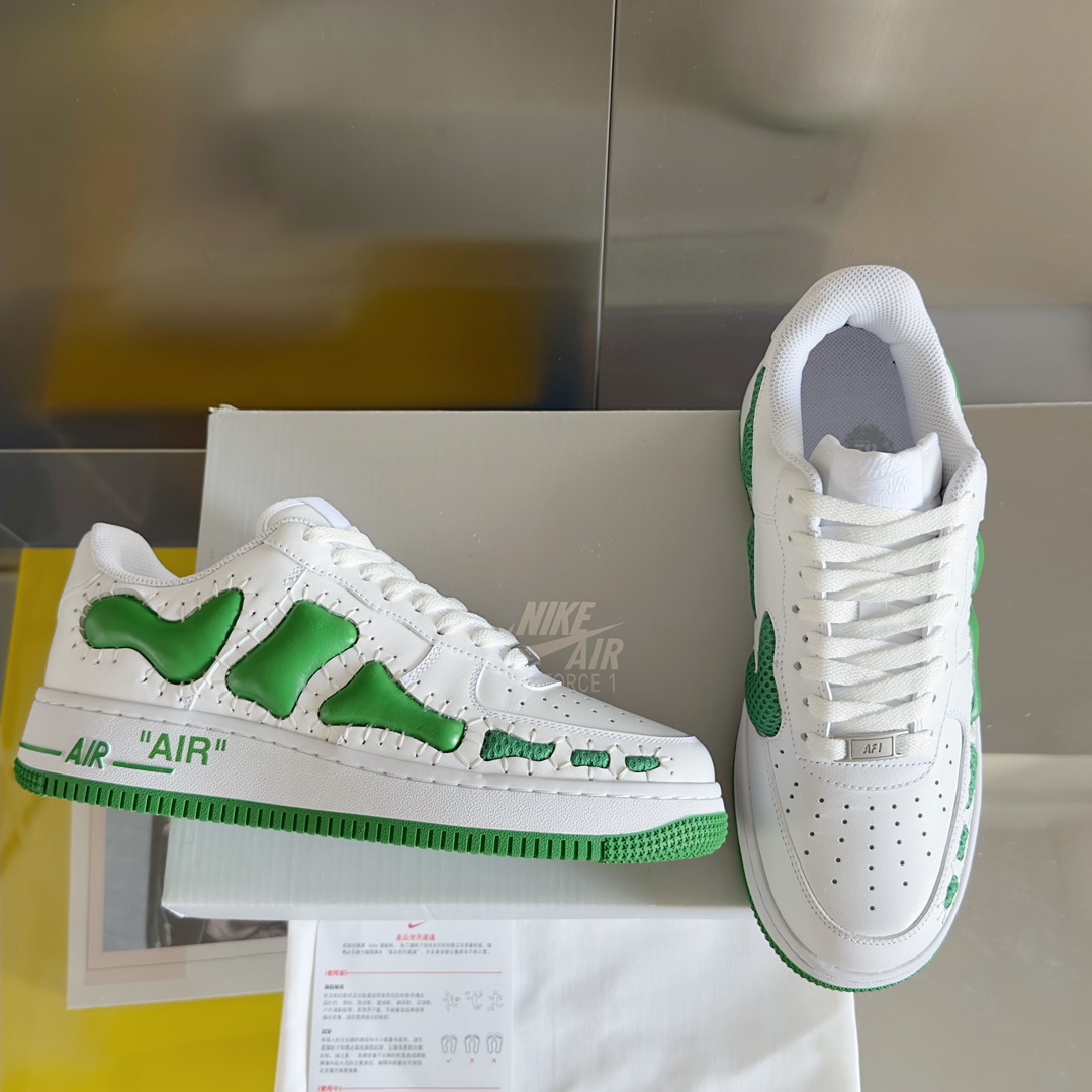 Handmade Zirconium Nike Air Force 1 Recreational Sports Shoes with Unique Design - 图片 2