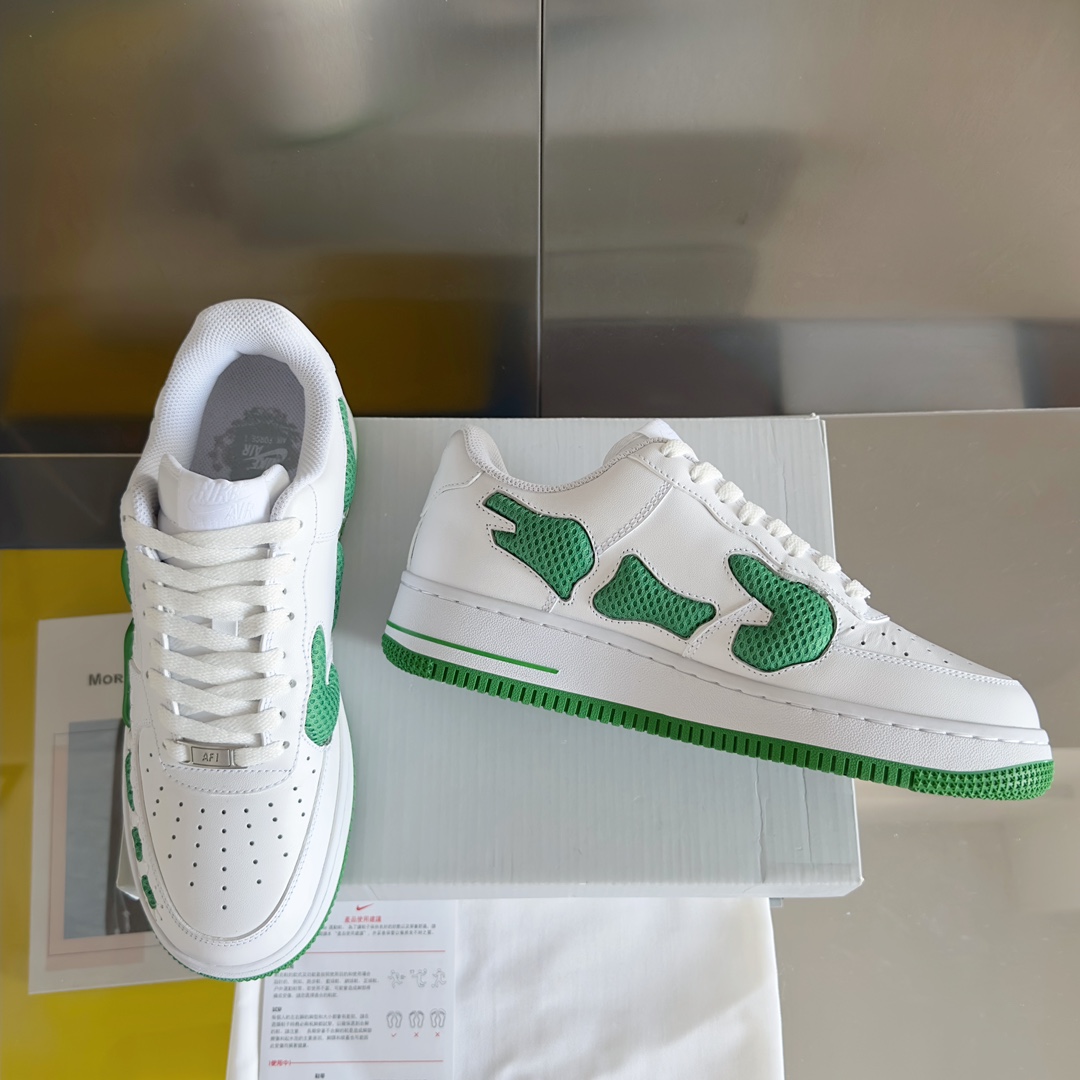 Handmade Zirconium Nike Air Force 1 Recreational Sports Shoes with Unique Design - 图片 3