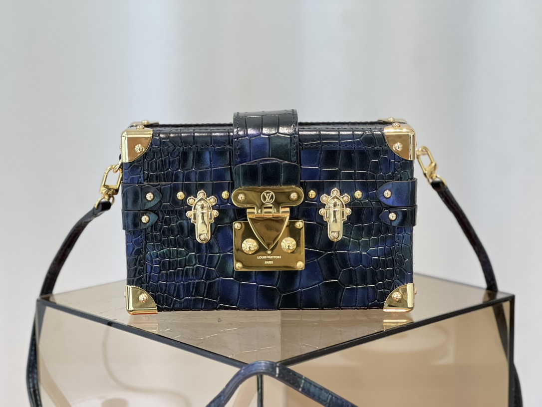 M81604 Pearlescent Crocodilian Trunk Collection PETITE MALLE Handbag - Bag