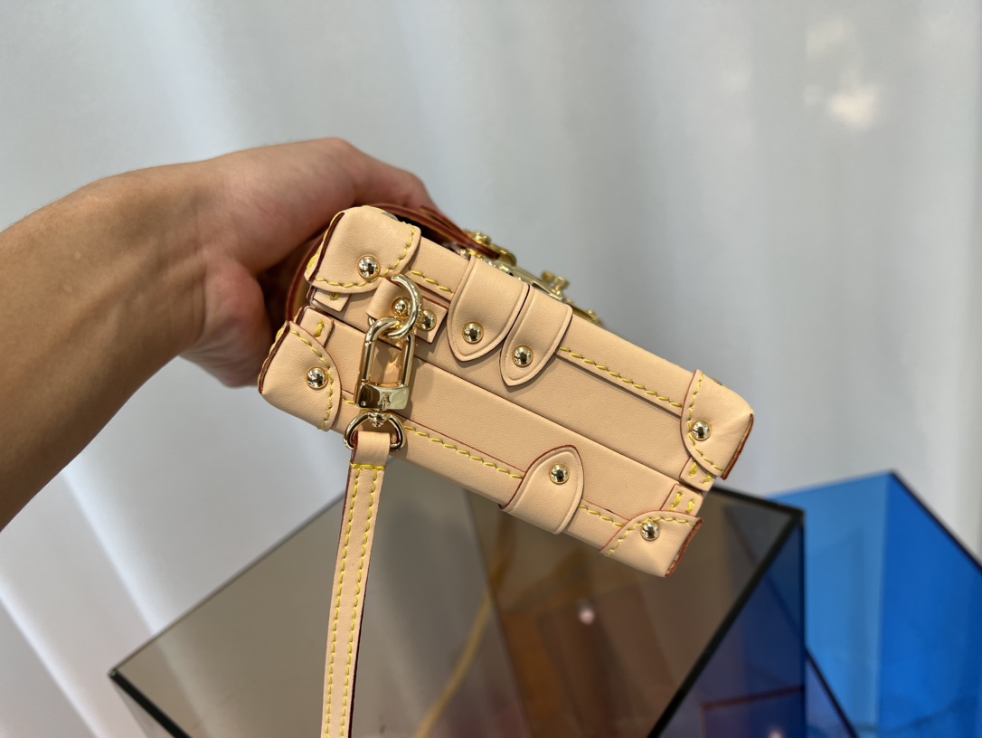 M22882 Gold Petite Malle Handbag - Bag 3