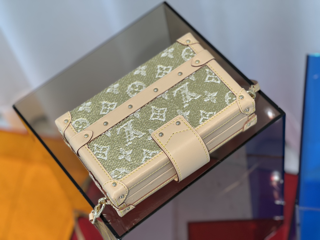 M22882 Gold Petite Malle Handbag - Bag 5
