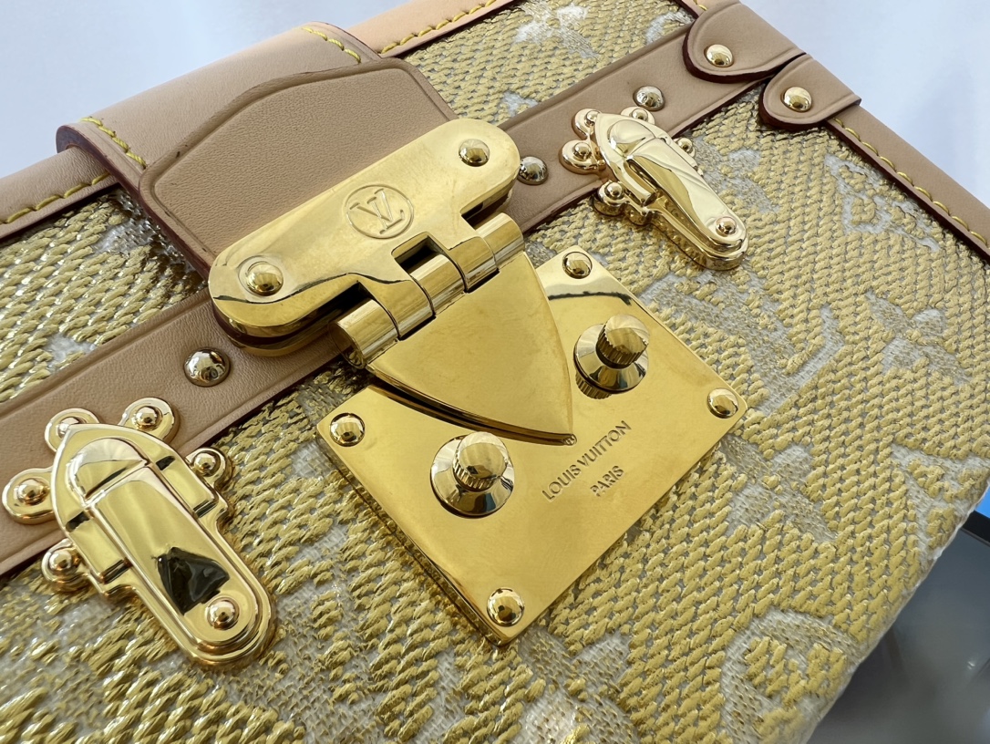 M22882 Gold Petite Malle Handbag - Bag 6