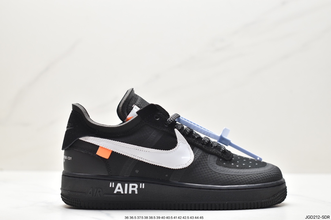 Eye-catching Off-White x Nike Air Force 1 Low ”Volt” 2.0 Air Force One classic versatile low-top casual sports sneakers ”OW fluorescent green and black” AO4606-700