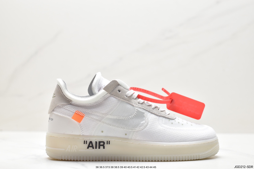 Eye-catching Off-White x Nike Air Force 1 Low ”Volt” 2.0 Air Force One classic versatile low-top casual sports sneakers ”OW fluorescent green and black” AO4606-700