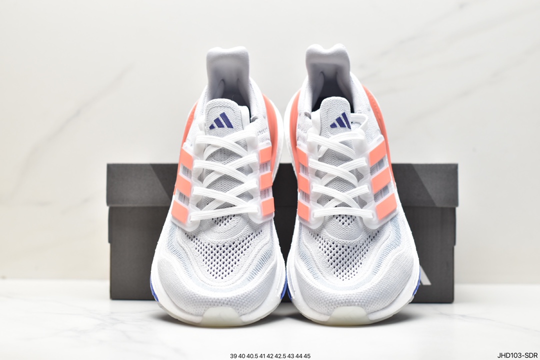 Adidas ULTRABOOST LIGHT series low-top sock-style knitted breathable cushioning casual sports jogging shoes HQ8596