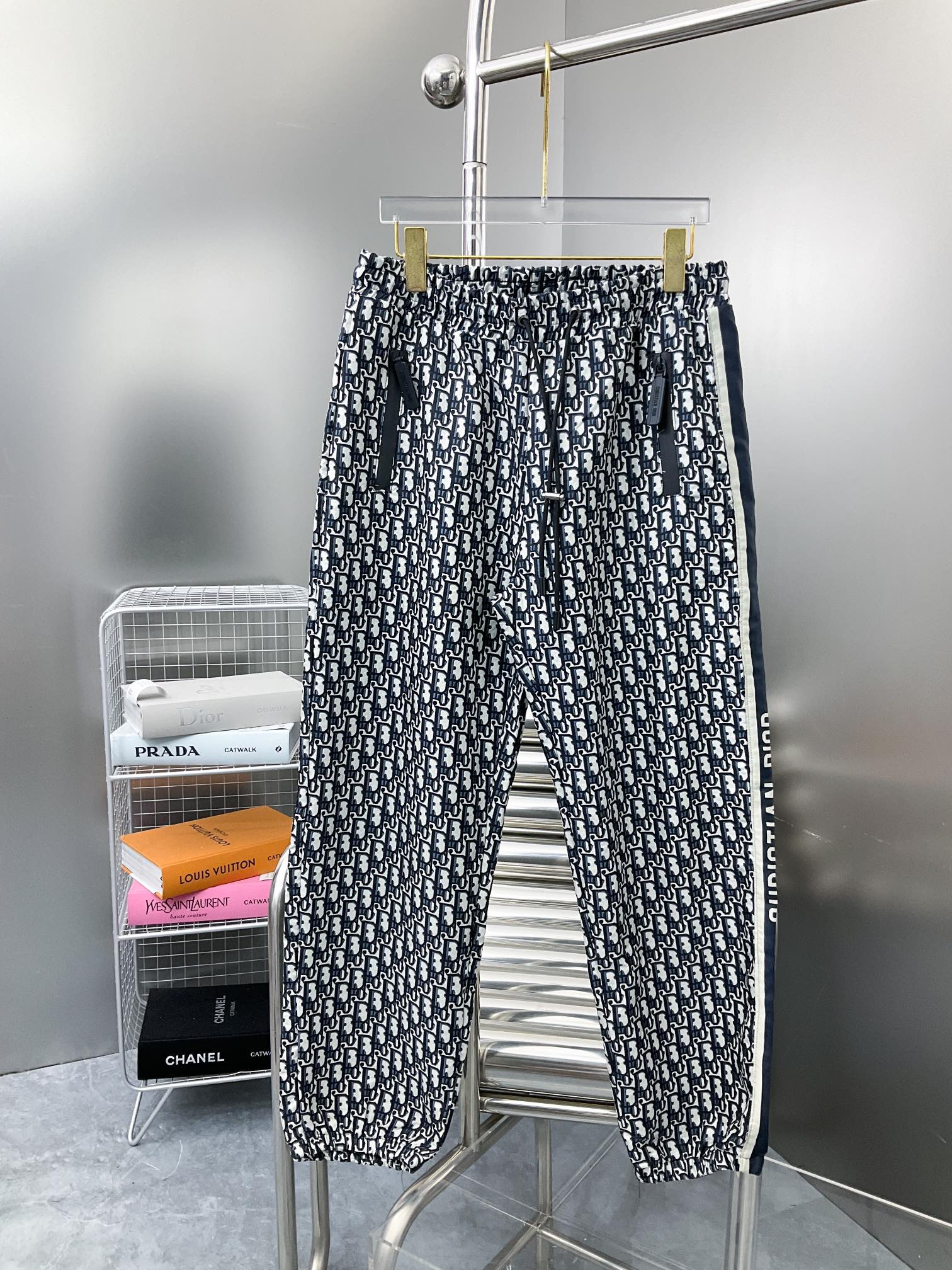 Pantalones de punto jacquard con nuevo patrón de principios de otoño Dio 2024 FW de alta calidad. Tejido presbicia Obli…