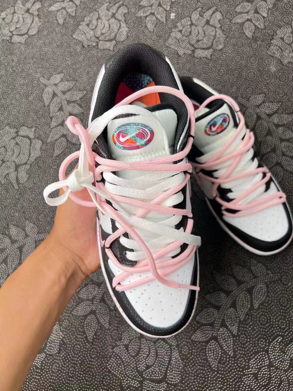 ? 正品定制 Nike Dunk Low Multi-Color Swoosh 情人节低帮 黑粉?