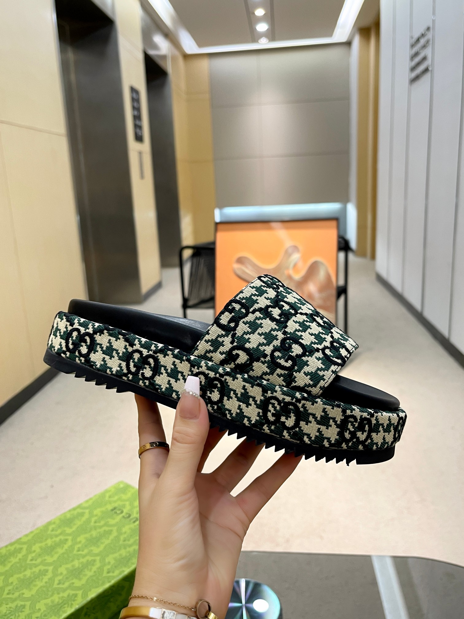 Gucci Limited Edition Platform Slides with Houndstooth Pattern 7 a1691585097244 5800