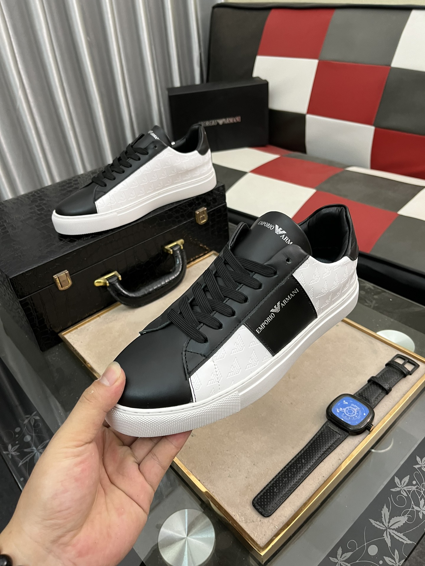 P: [Armani] hombres nuevos zapatos casuales modelos de marea, mano de obra de alta calidad, la moda 