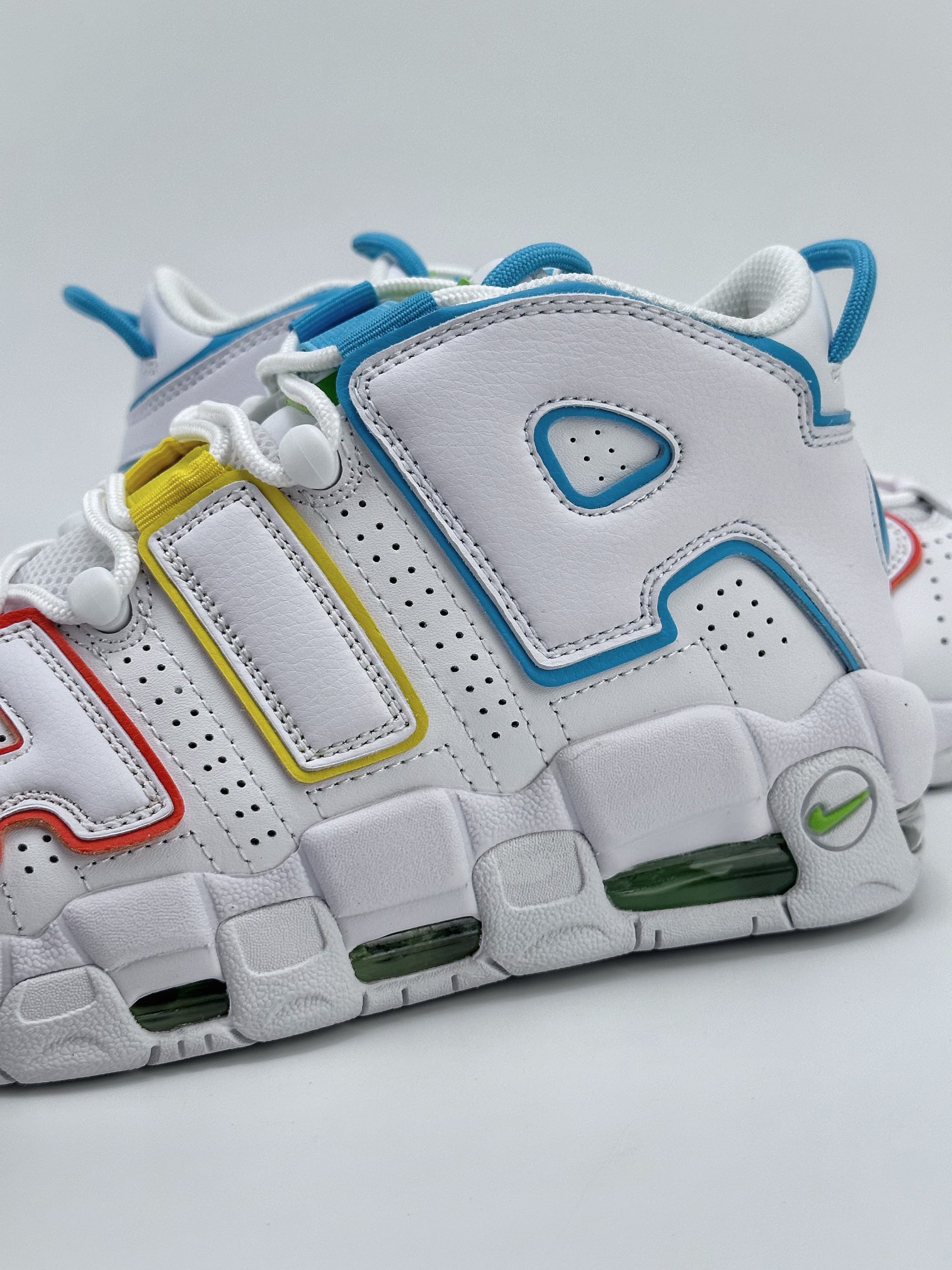 Air More Uptempo Red, Yellow, Blue, Green, White FJ4624-100