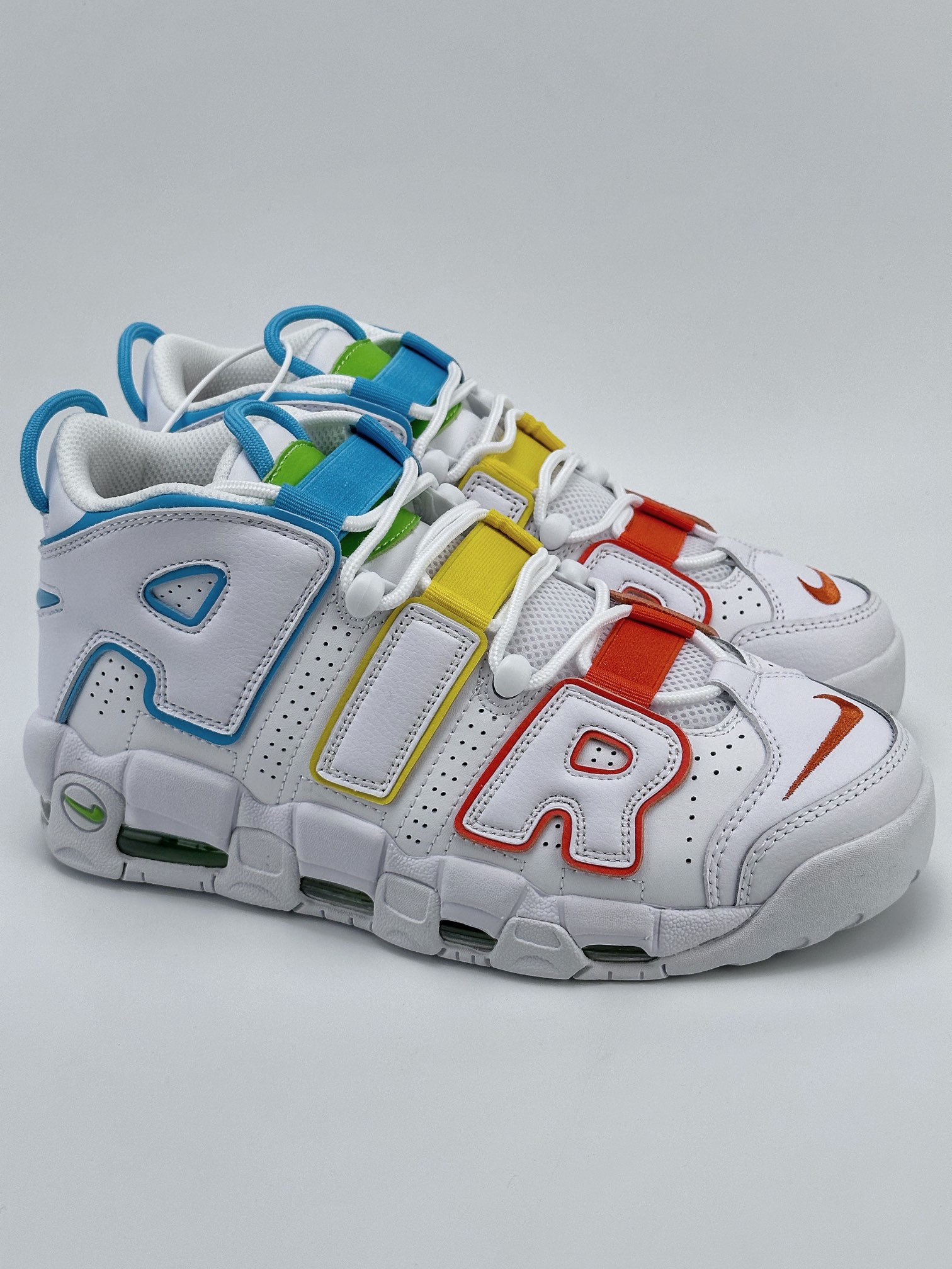 Air More Uptempo Red, Yellow, Blue, Green, White FJ4624-100