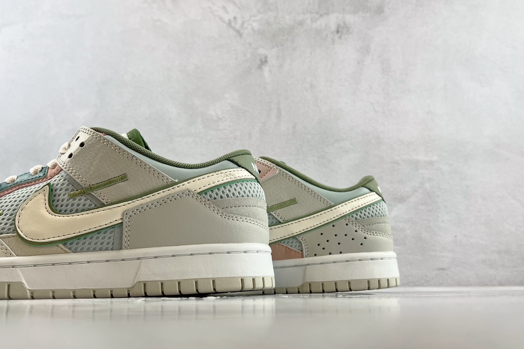 Nike Dunk Low Scrap ”Phantom” 缝合怪 白绿粉拼接 DM0802-001