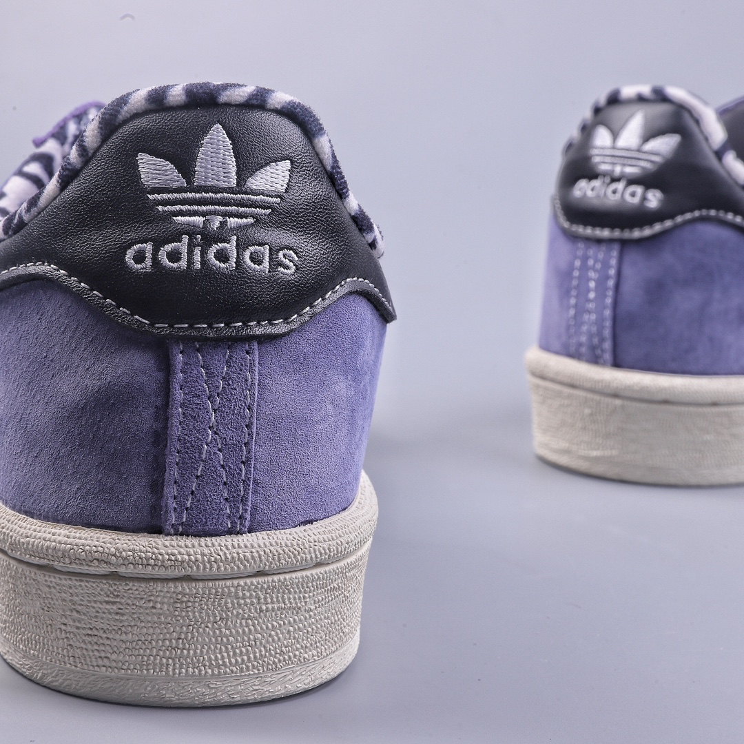 AD Originals Campus 80s College Series Classic Retro Low-top All-match Casual Sports Sneakers ”Suede Purple and Black Leopard Print” GW3247