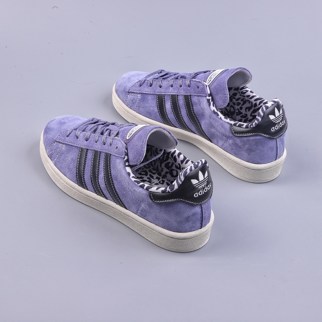 AD Originals Campus 80s College Series Classic Retro Low-top All-match Casual Sports Sneakers ”Suede Purple and Black Leopard Print” GW3247