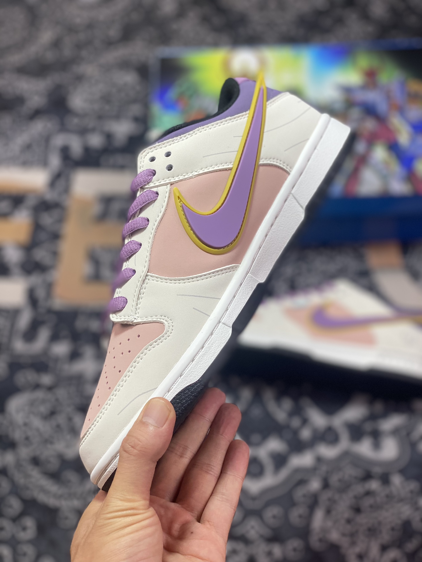 Nike SB Dunk Low ”Saint” dunk series low-top casual sports skateboard shoes ”off-white cherry blossom pink purple Athena Saint Seiya” ZD2356-155